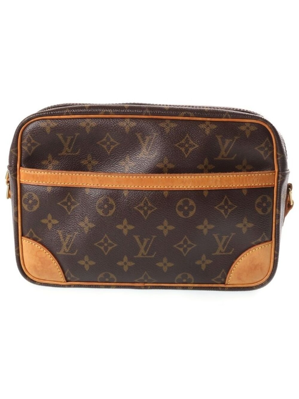 Louis Vuitton Monogram Trocadero 23 Shoulder Bag Brown Leather Gold